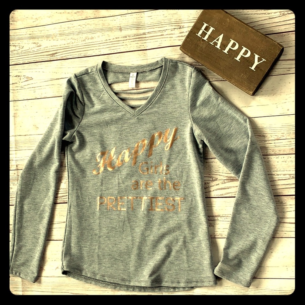 Girls V-neck gray sweatshirt size 12/14, large